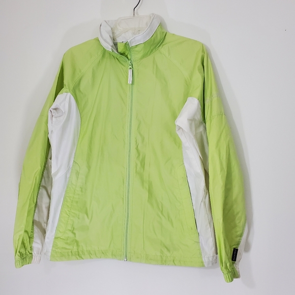 Columbia Lime Green and White Windbreaker Jacket, SIZE Medium - Picture 1 of 14